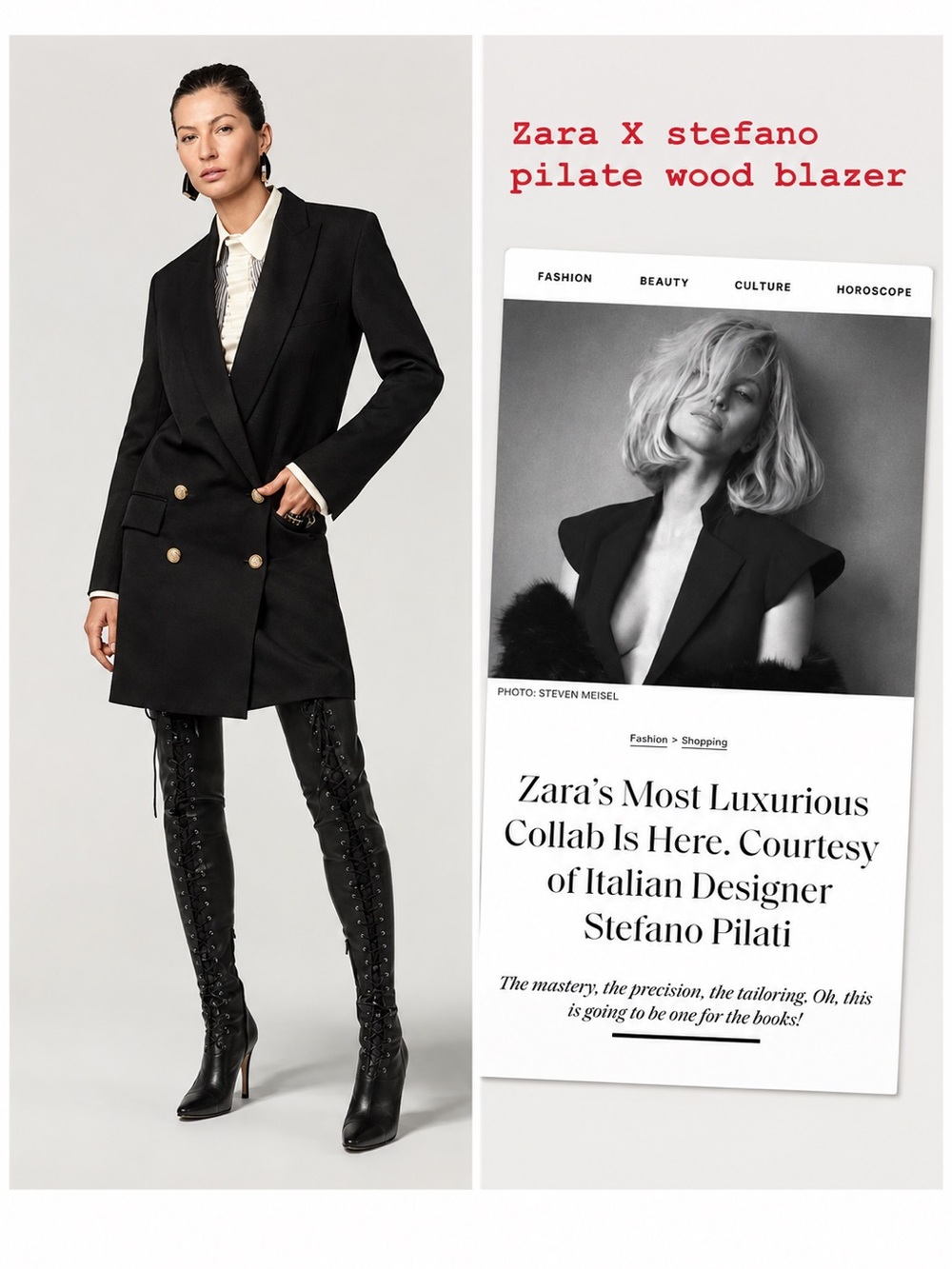 NEW ZARA X STEFANI PILATI LUXURY WOOD BLAZER
🚨FINAL PRICE NO DISCOUNT